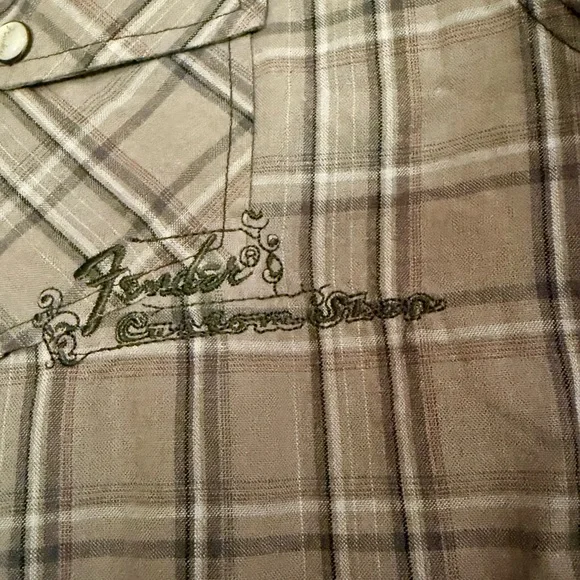 Fender Rock & Roll Religion Western Shirt XL – Leather Trim, Embroidered - Picture 2 of 6
